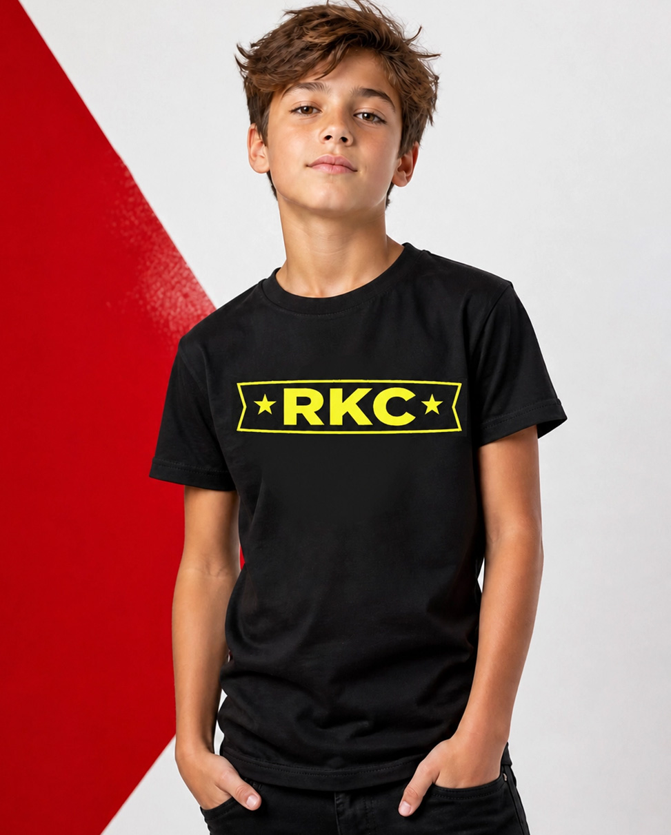 Black & Yellow- Rad Kids Club Front Logo Youth T-shirt